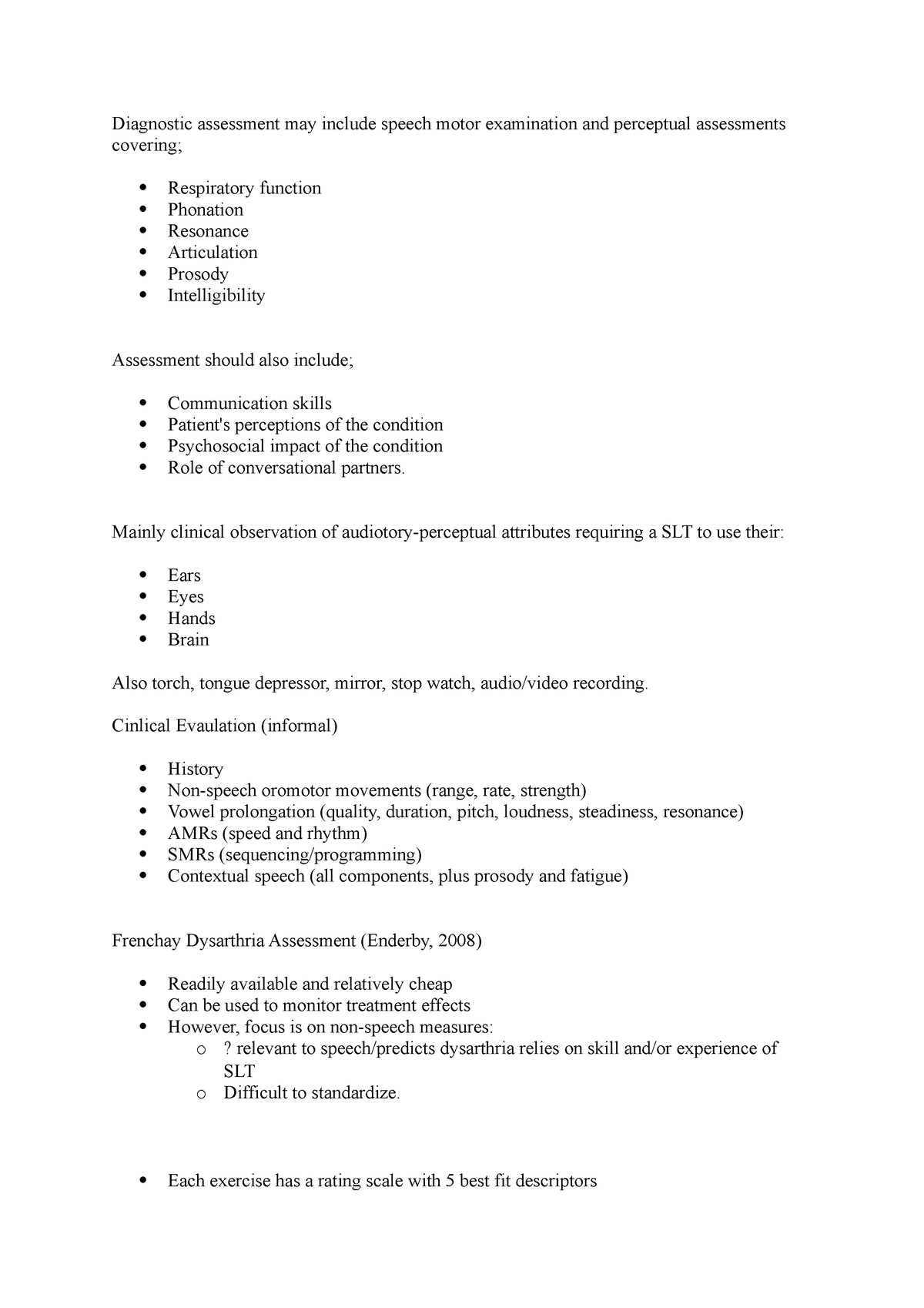 Dysarthria Speech Assessment And Characteristics - Diagnostic ...