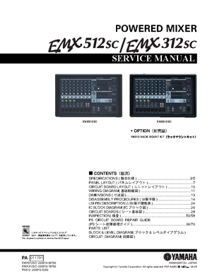 Yamaha emx512sc-emx312sc - SERVICE MANUAL HAMAMATSU, JAPAN □ CONTENTS  SPECIFICATIONS ( 総合仕様 ) - Studocu