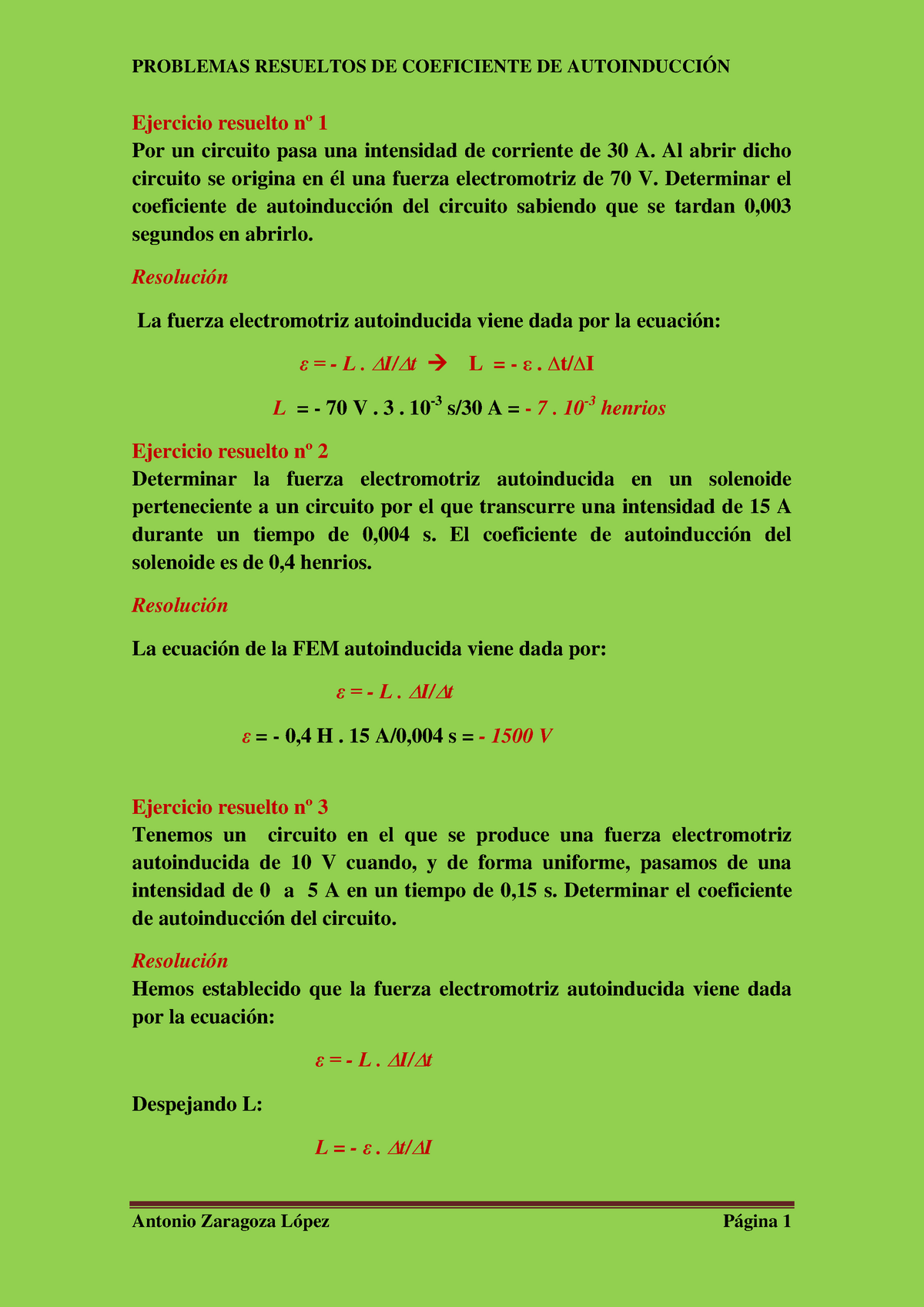 2 Coeficiente De Autoinduccion - Física II - UTN - Studocu