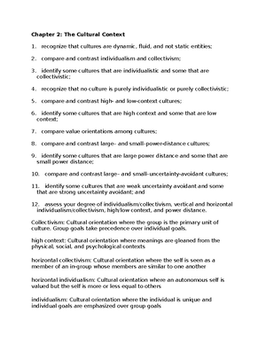 Intercultural Communication Notes Exam 2 - Reading 17- McDaniel ...
