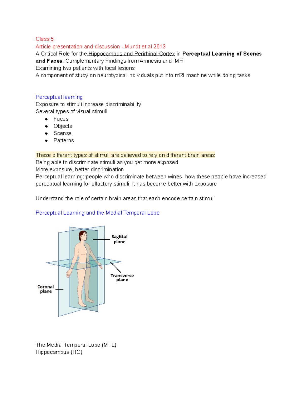 Neurobiology of Learning and Memory class 5 - Class 5 Article ...