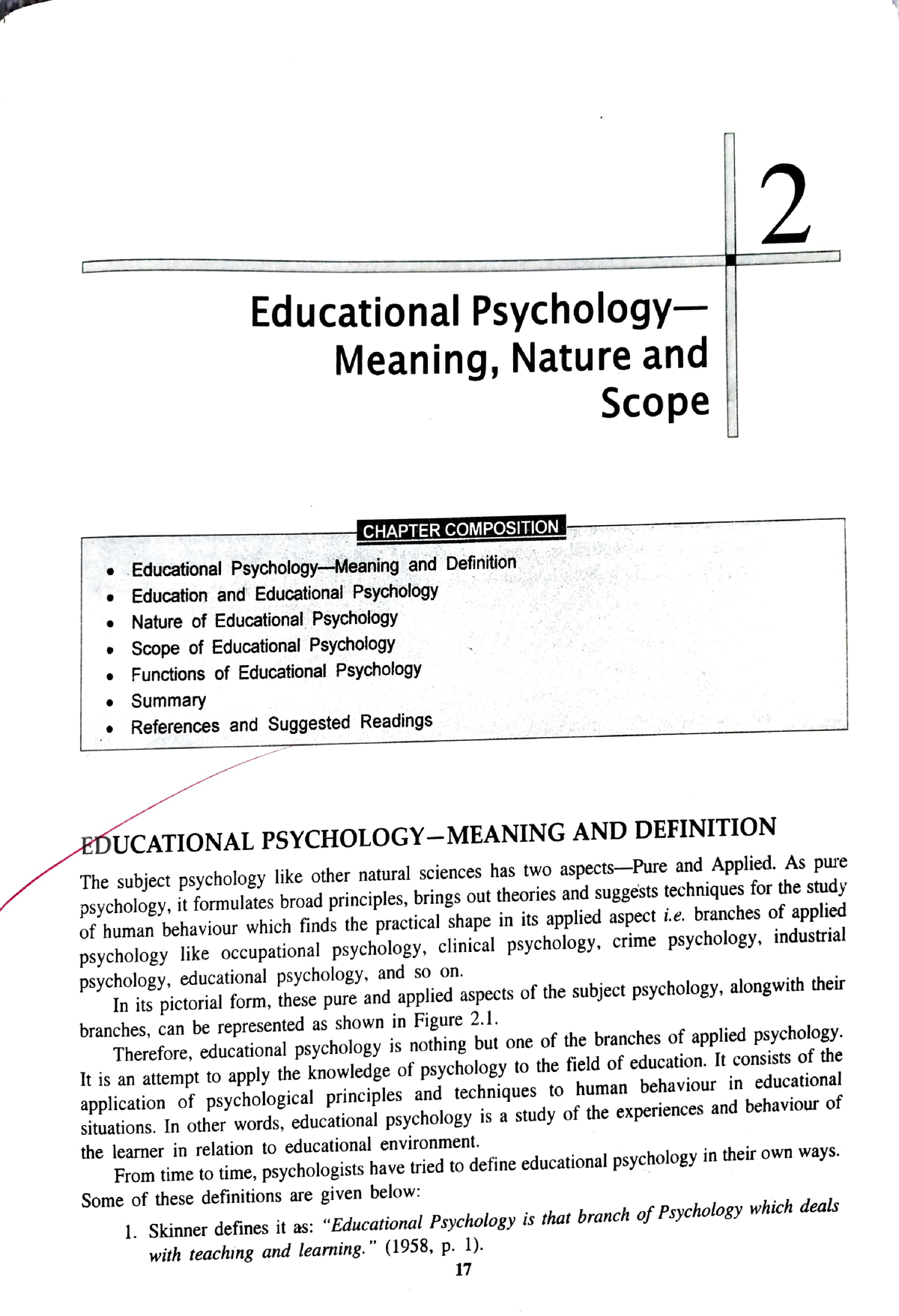 Educational Psychology Scope Of Educational Psychology Functions Of 