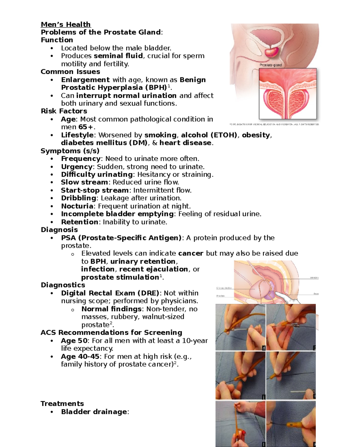 Mens Health Block 3 - Men’s Health Problems of the Prostate Gland ...