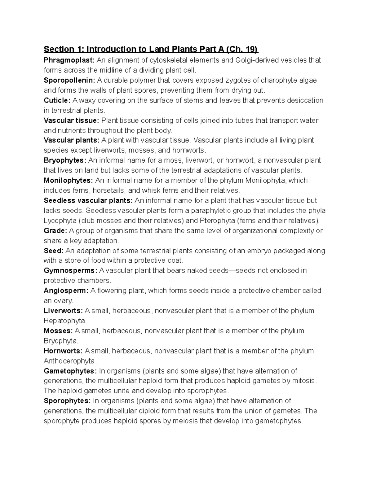Biology 1002 Terms - BIOL 1002 - Memorial University - Studocu