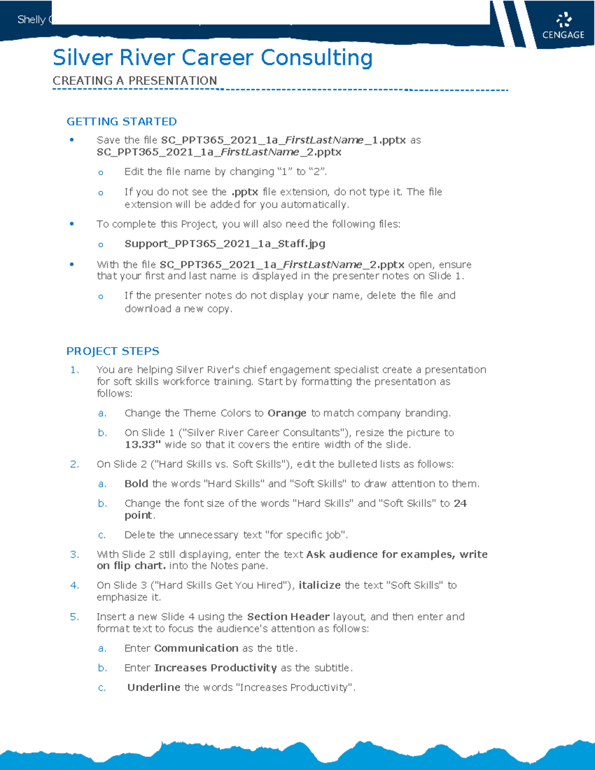 Instruction Ppt365 Shelly Cashman Powerpoint 365 2021 Module 1 Sam