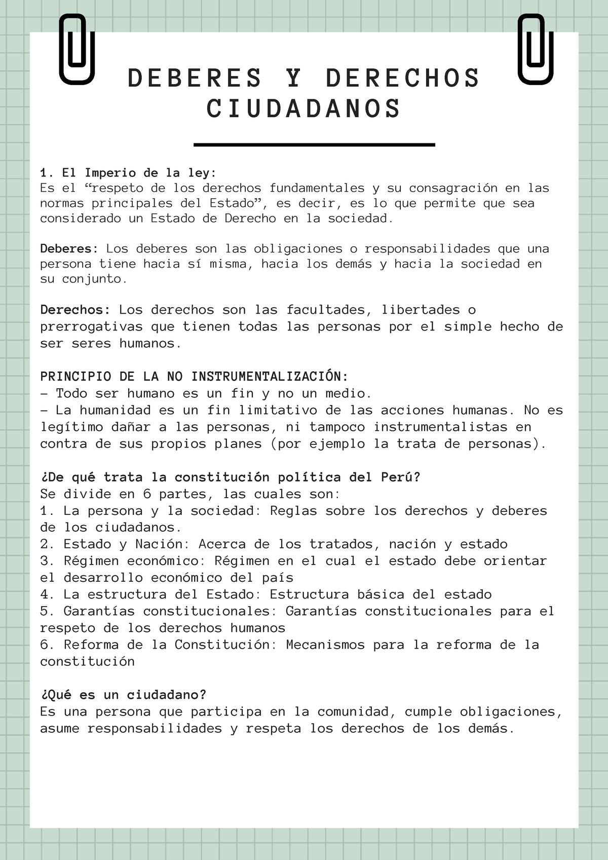 Deberes Y Derechos Ciudadanos - D E B E R E S Y D E R E C H O S C I U D ...