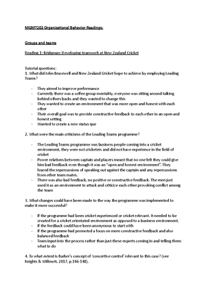 MGMT 202 Tutorials - Tutorial notes for the entirety of the course ...