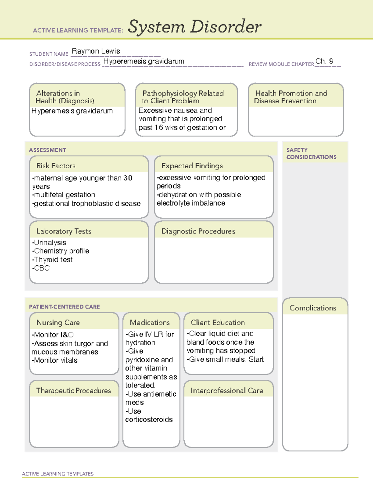 ATI Practice Test B Notes - ACTIVE LEARNING TEMPLATES System Disorder ...