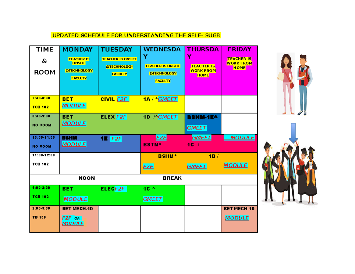 TIME(UTS) Dnendn UPDATED SCHEDULE FOR UNDERSTANDING THE SELF SUGB