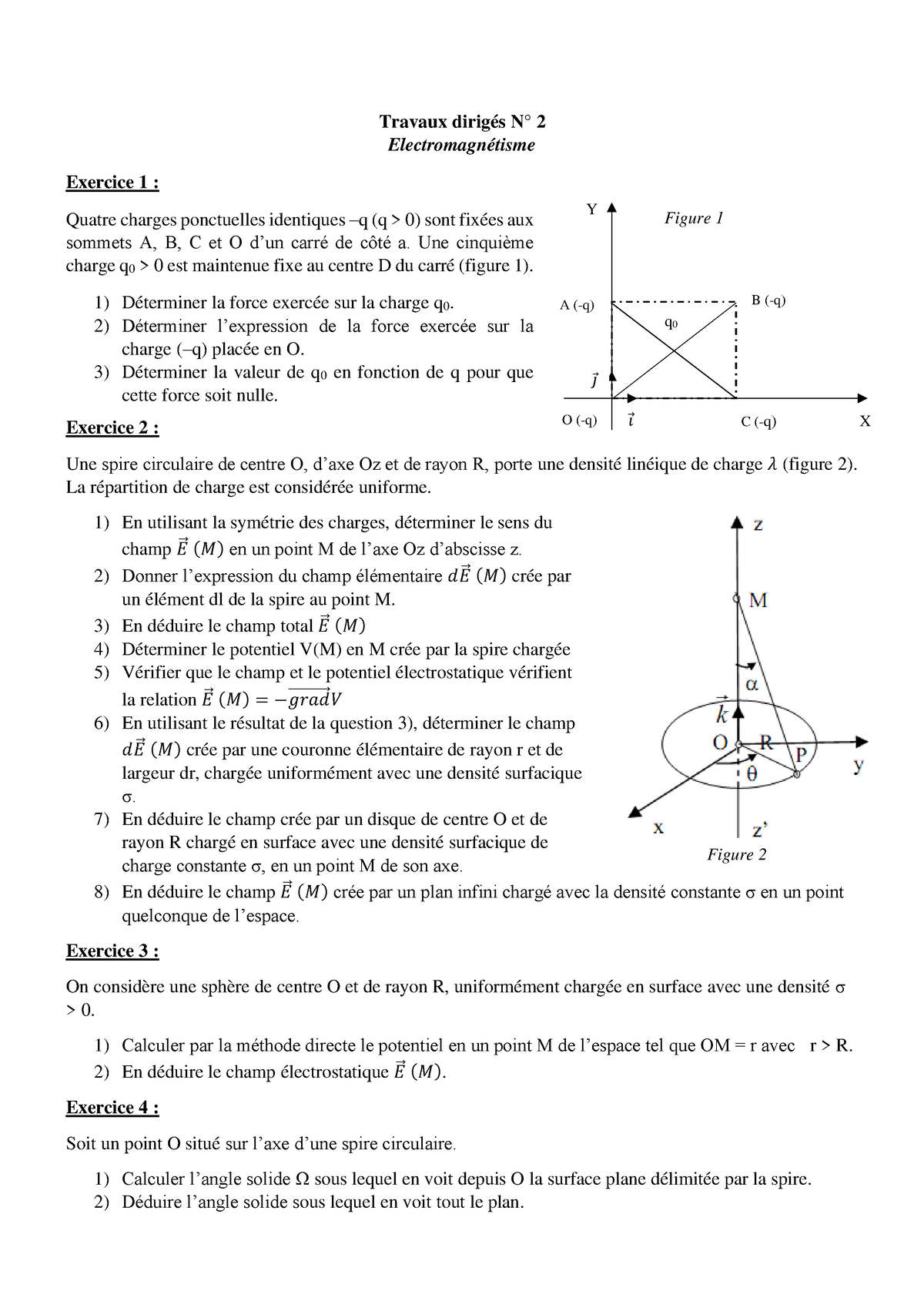 1. TD2 - Exercices Et Cours Optique - Travaux Dirigés N° 2 ...