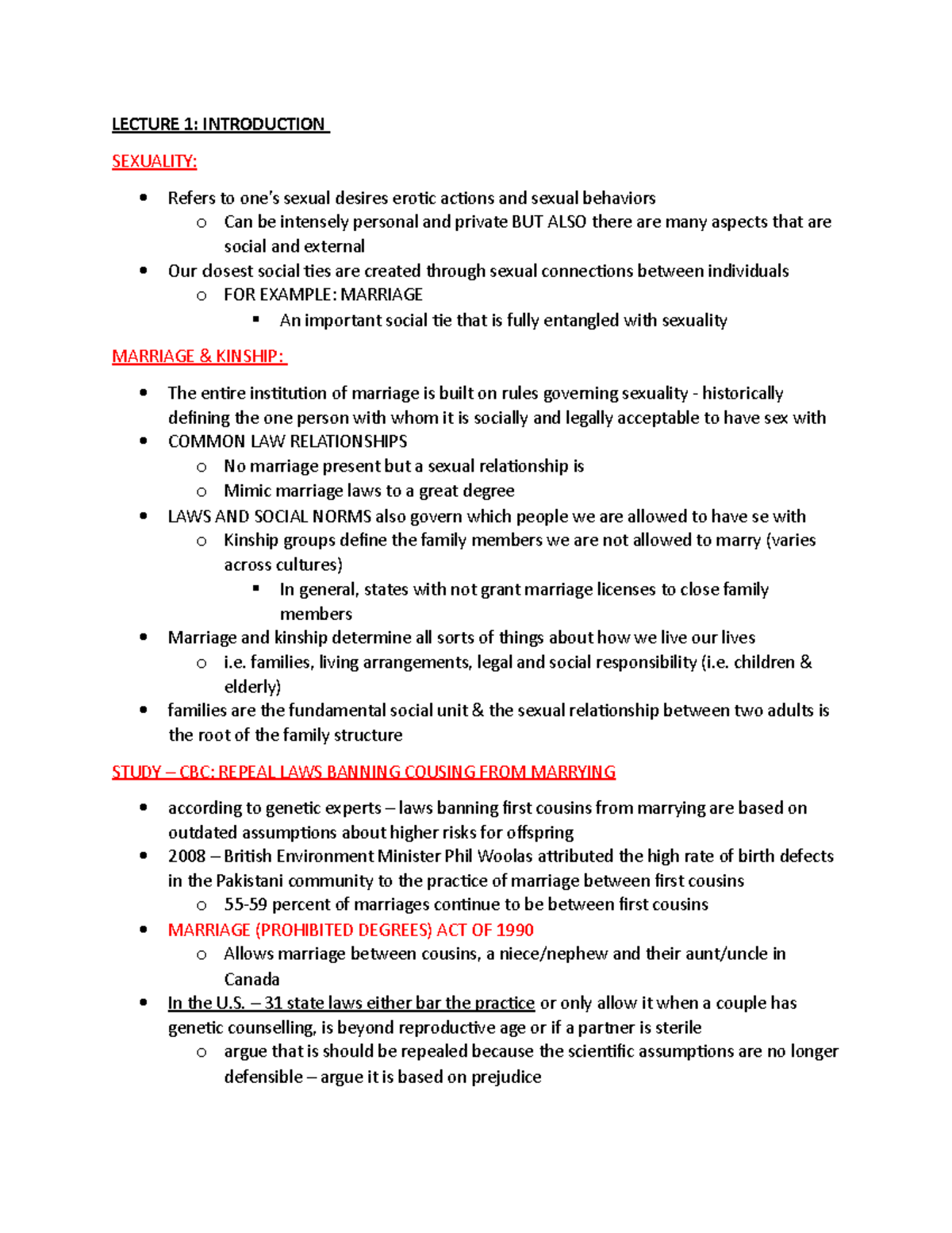 Lecture 1 - LECTURE 1: INTRODUCTION SEXUALITY: Refers To One’s Sexual ...