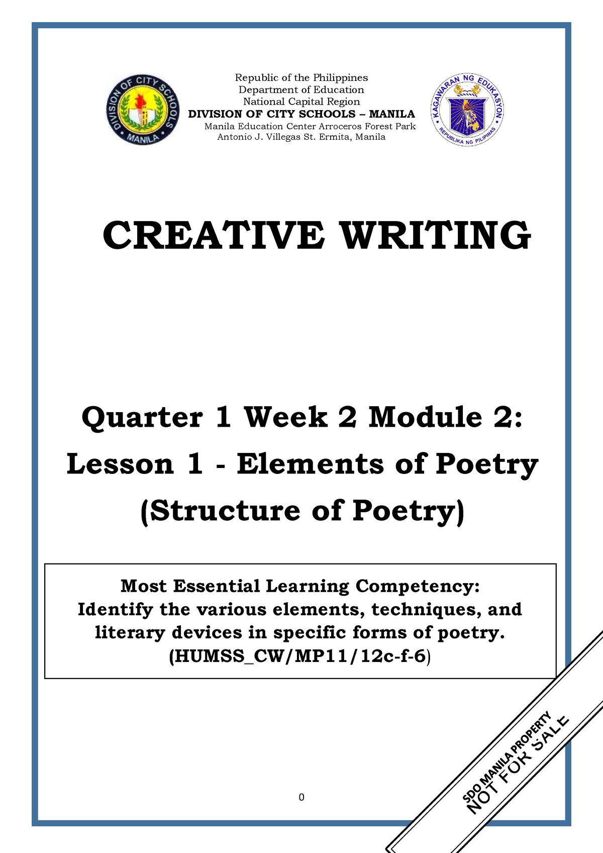 creative writing module quarter 1