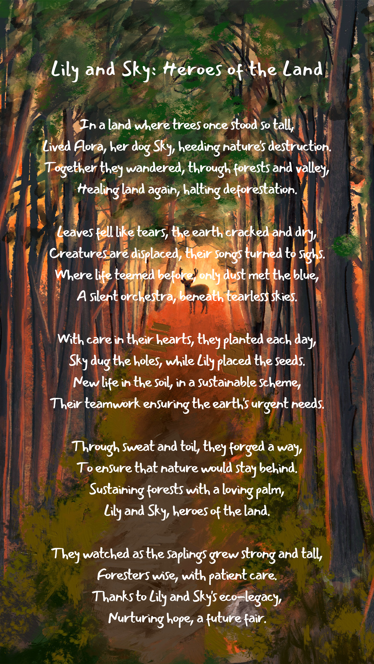 Narrative POEM - In a land where trees once stood so tall, Lived Flora ...