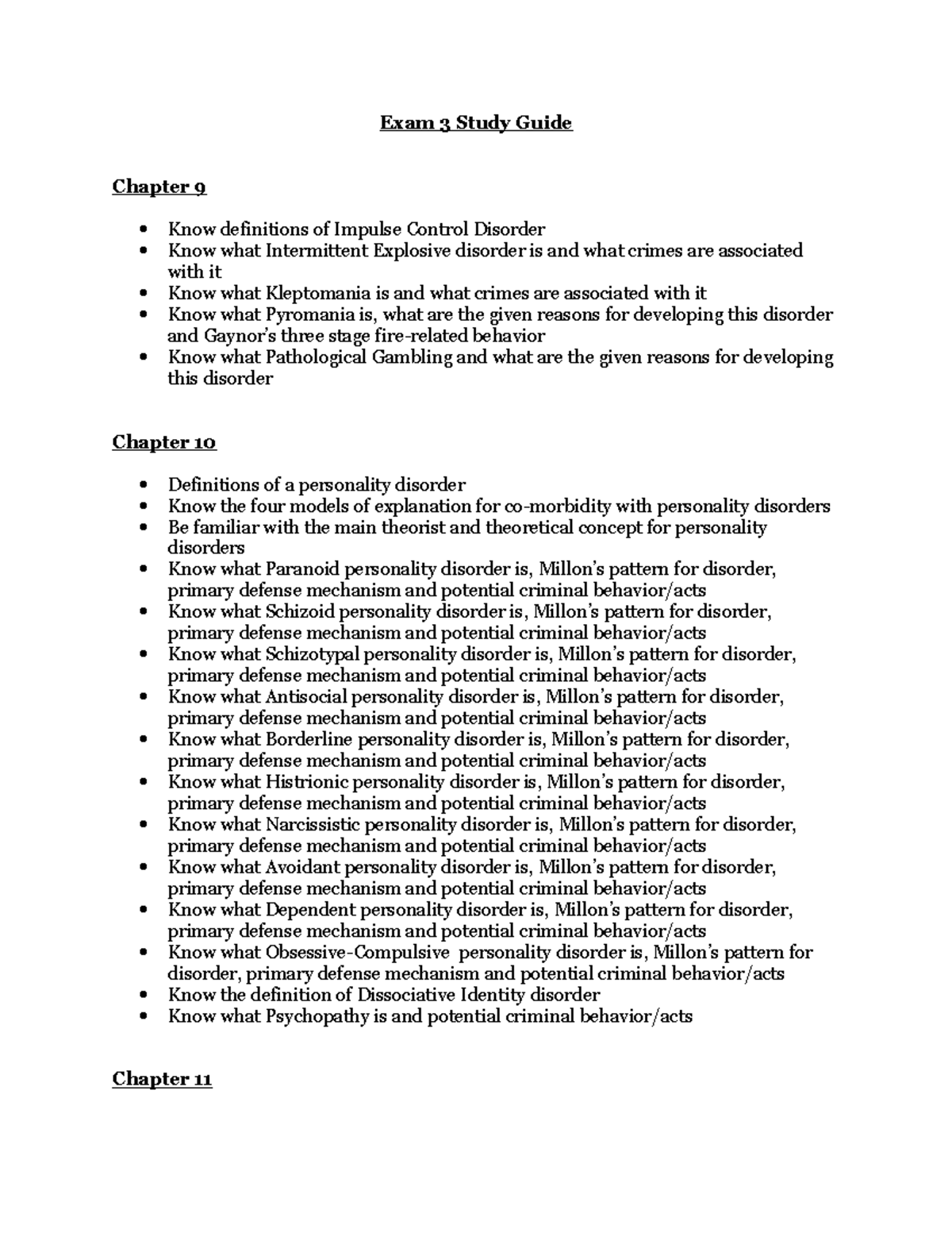 Exam 3 Study Guide - Exam 3 Study Guide Chapter 9 Know definitions of ...