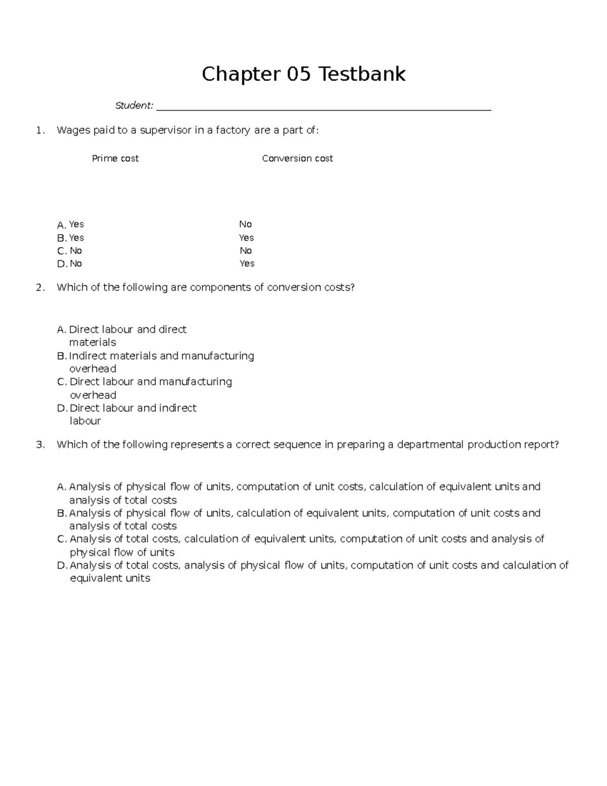Chapter-05-Testbank - Chapter 05 Testbank Student: - Studocu