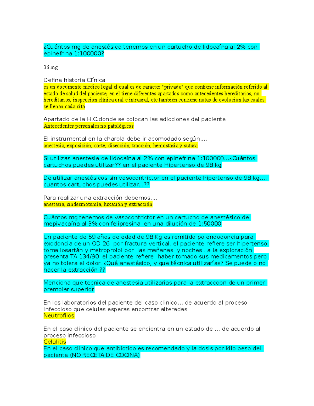 Examen De Muestra Pr Ctica Cu Ntos Mg De Anest Sico Tenemos En Un