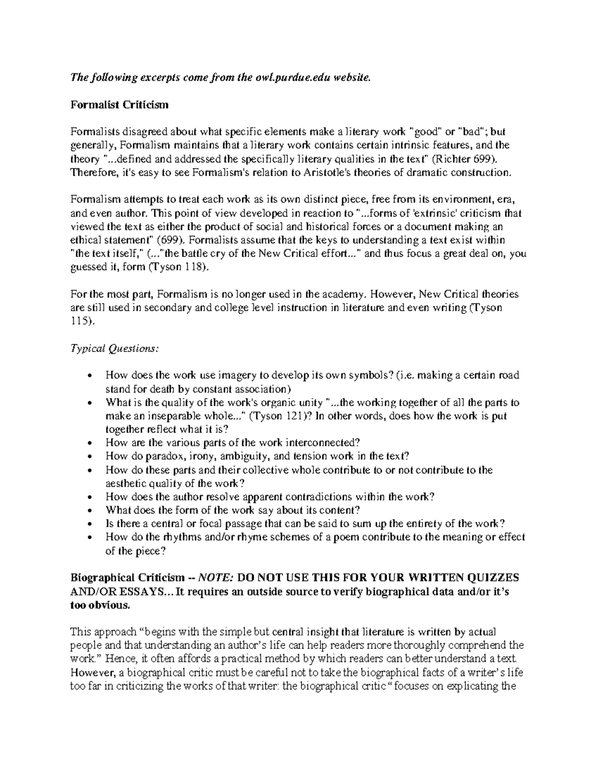 12 - Lit Crit Attack Doc - The following excerpts come from the owl ...