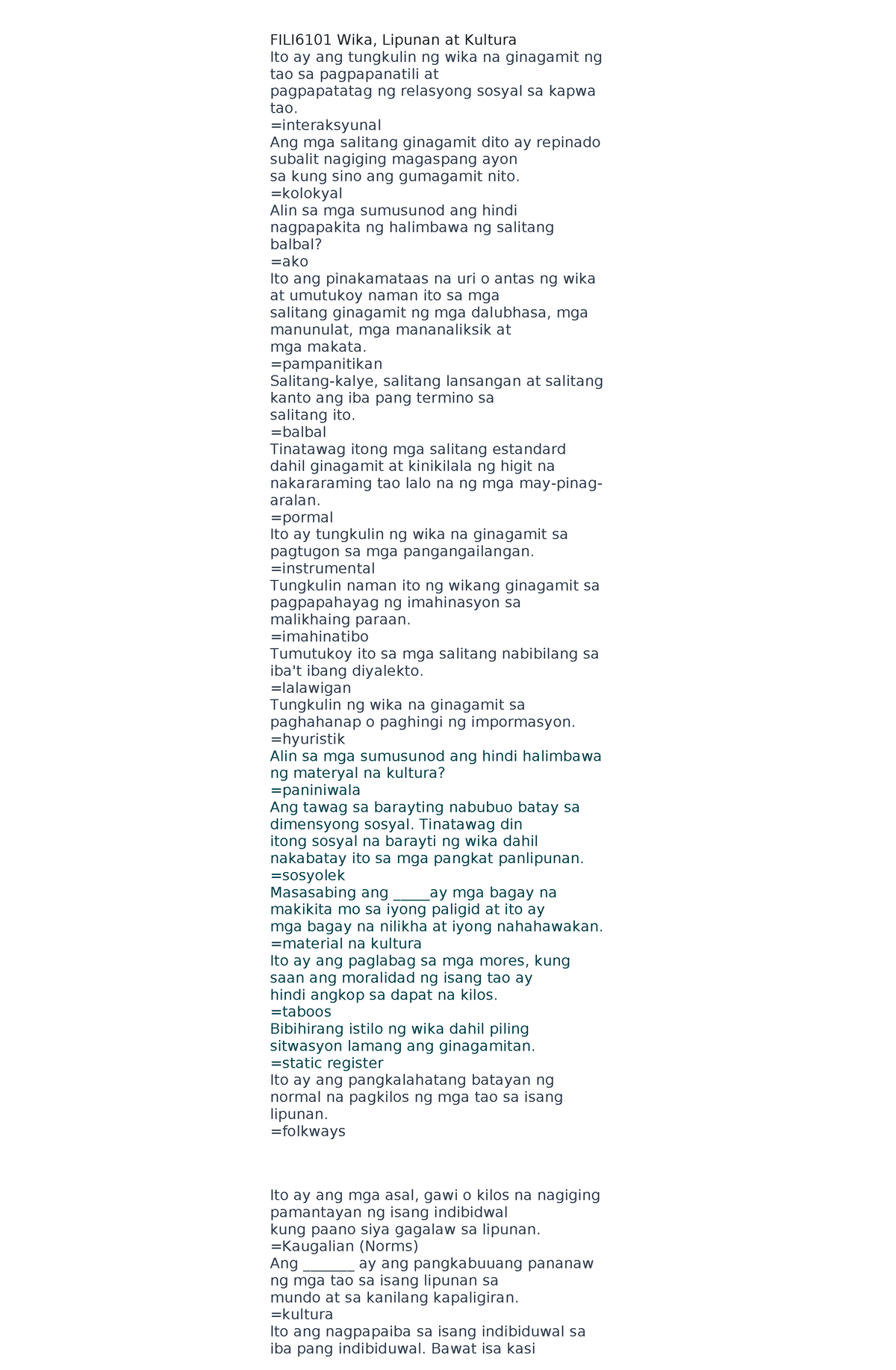FILI6101 Wika - Exam Or Kuiz - FILI6101 Wika, Lipunan At Kultura Ito Ay ...