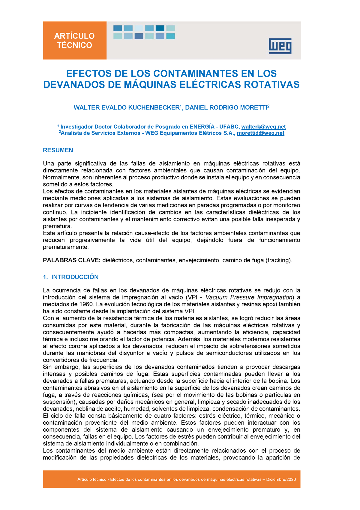 WEG Efectos De Los Contaminantes En Los Devanados De M Quinas El ...