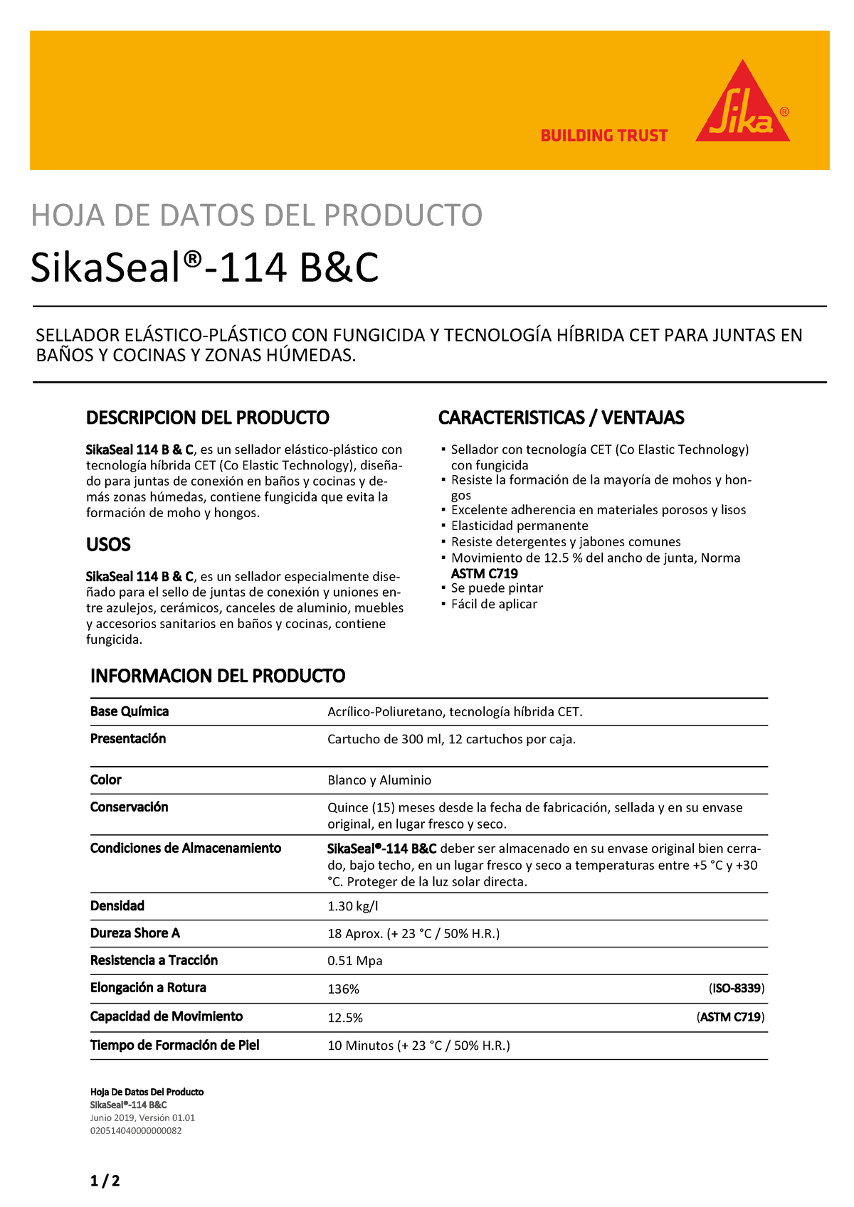 Sikaseal 114 B C - Ficha Técnica Sika Seal - Hoja De Datos Del Producto ...