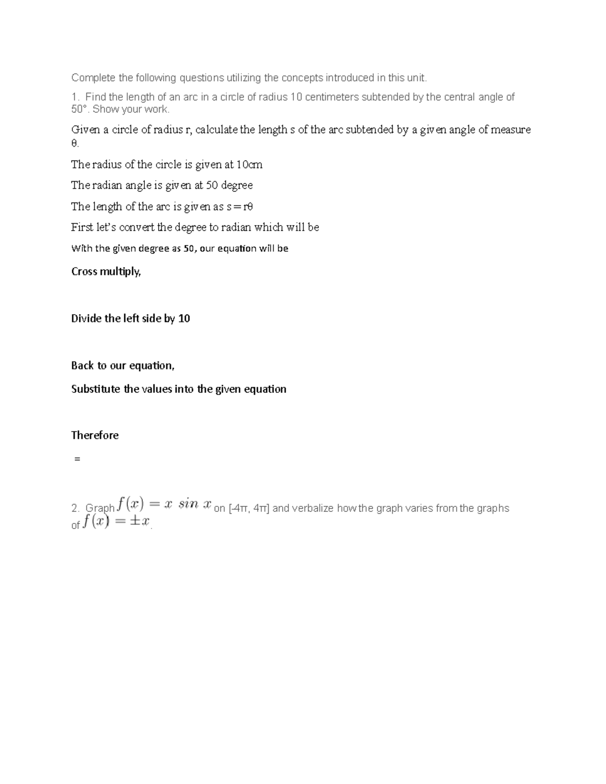 Written Assignment WEEK 7 - Complete the following questions utilizing ...