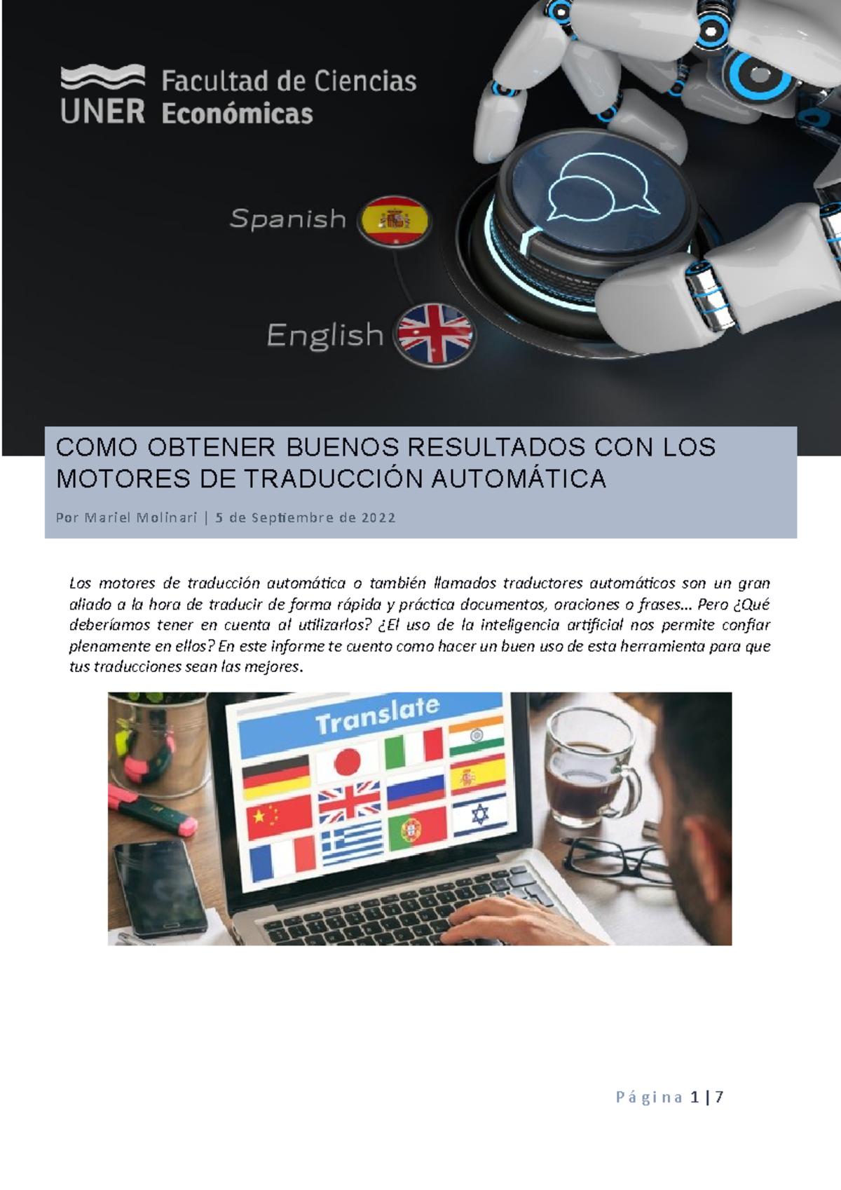 Informe Ingles COMO OBTENER BUENOS RESULTADOS CON LOS MOTORES DE
