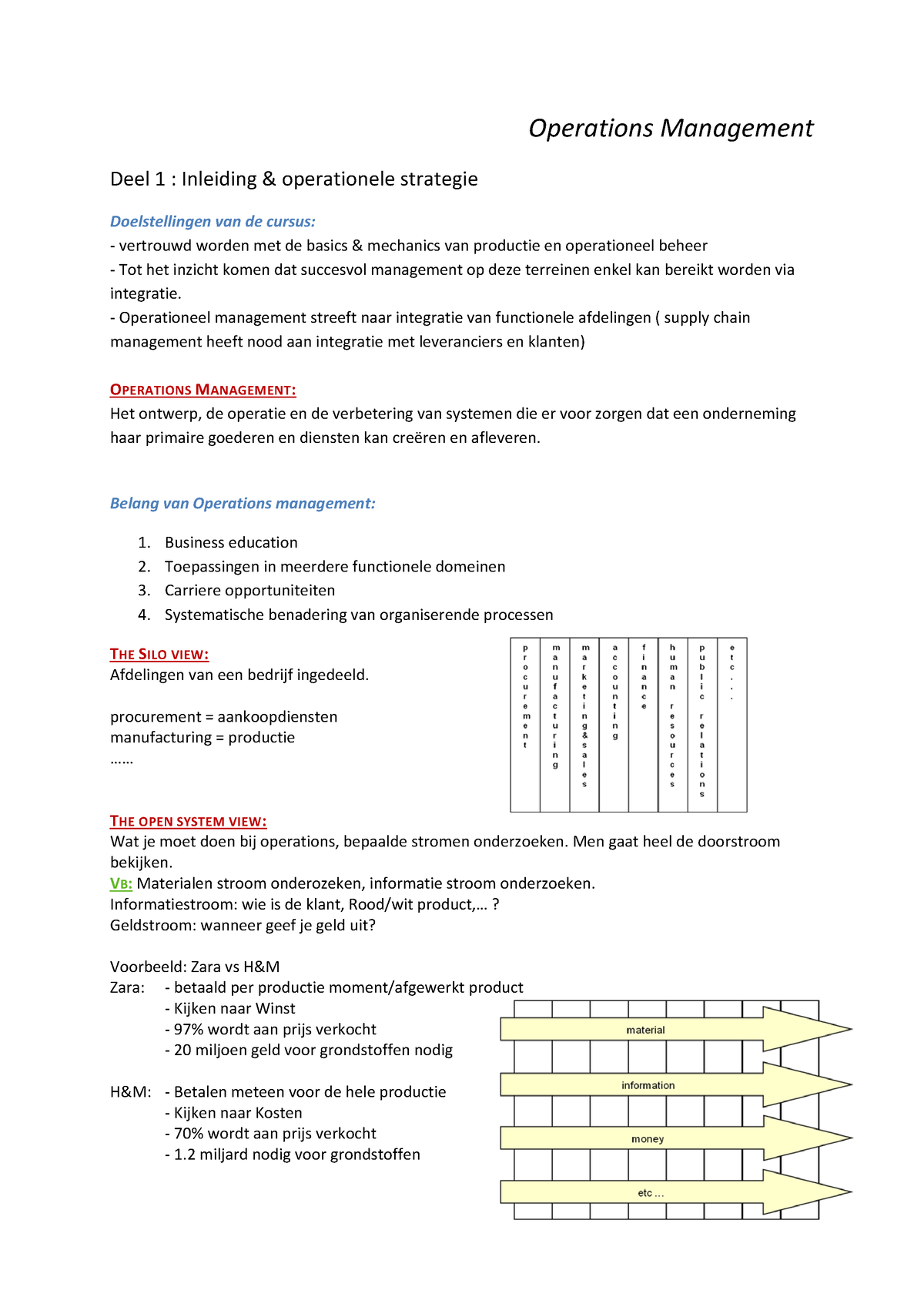 Operationeel Beleid - Samenvatting - Operations Management Deel 1 ...