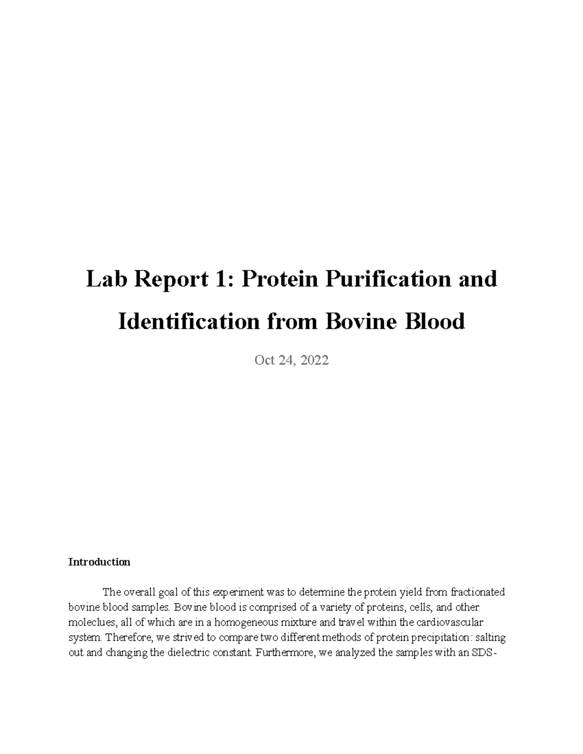 Lab Report 1 Bovine Blood Is Comprised Of A Variety Of Proteins lab-report-1-bovine-blood-is-comprised-of-a-variety-of-proteins