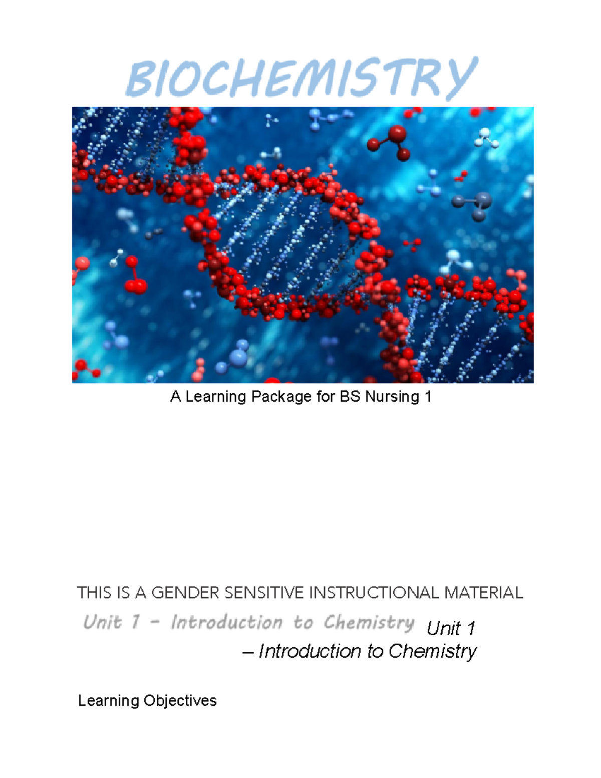 UNIT 1 - Introduction TO Chemistry - A Learning Package For BS Nursing ...