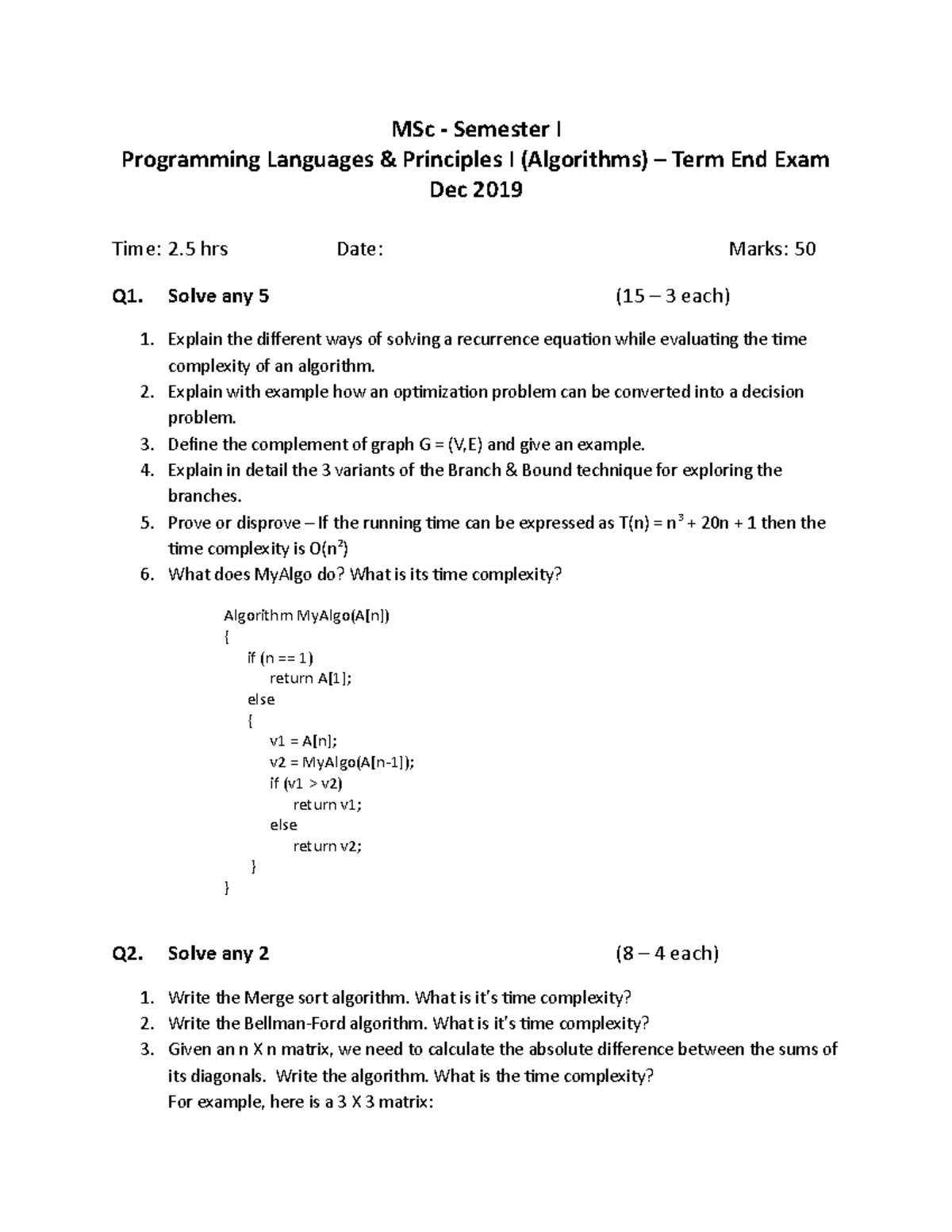 PROGRAMMING LANGUAGES AND PRINCIPLES - I - MSc - Semester I Programming ...