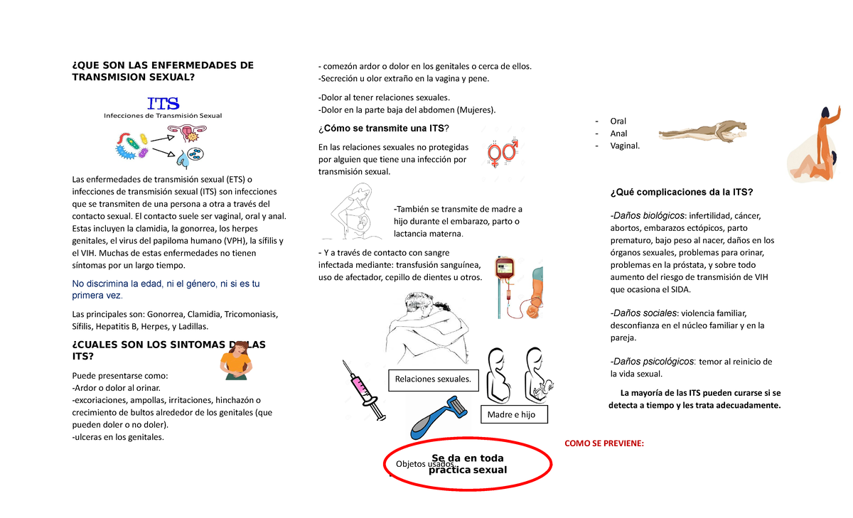 Triptico Enfermedades De Transmision Sexual ¿que Son Las Enfermedades De Transmision Sexual 6792