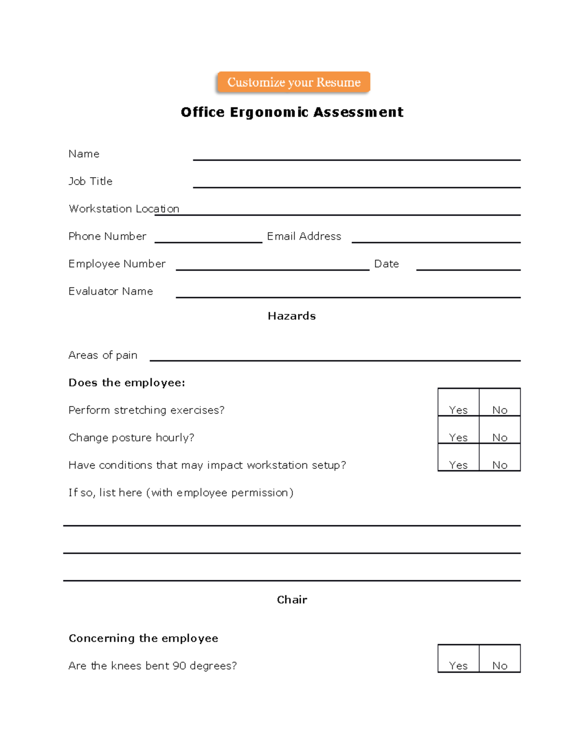 Office-Ergonomic-Assessment - Office Ergonomic Assessment Name Job ...