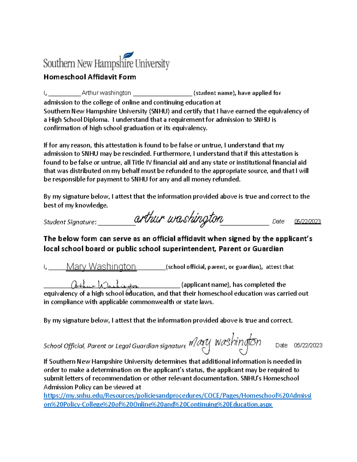 Homechool Affidavit-1-1 - Homeschool Affidavit Form Admission To The 