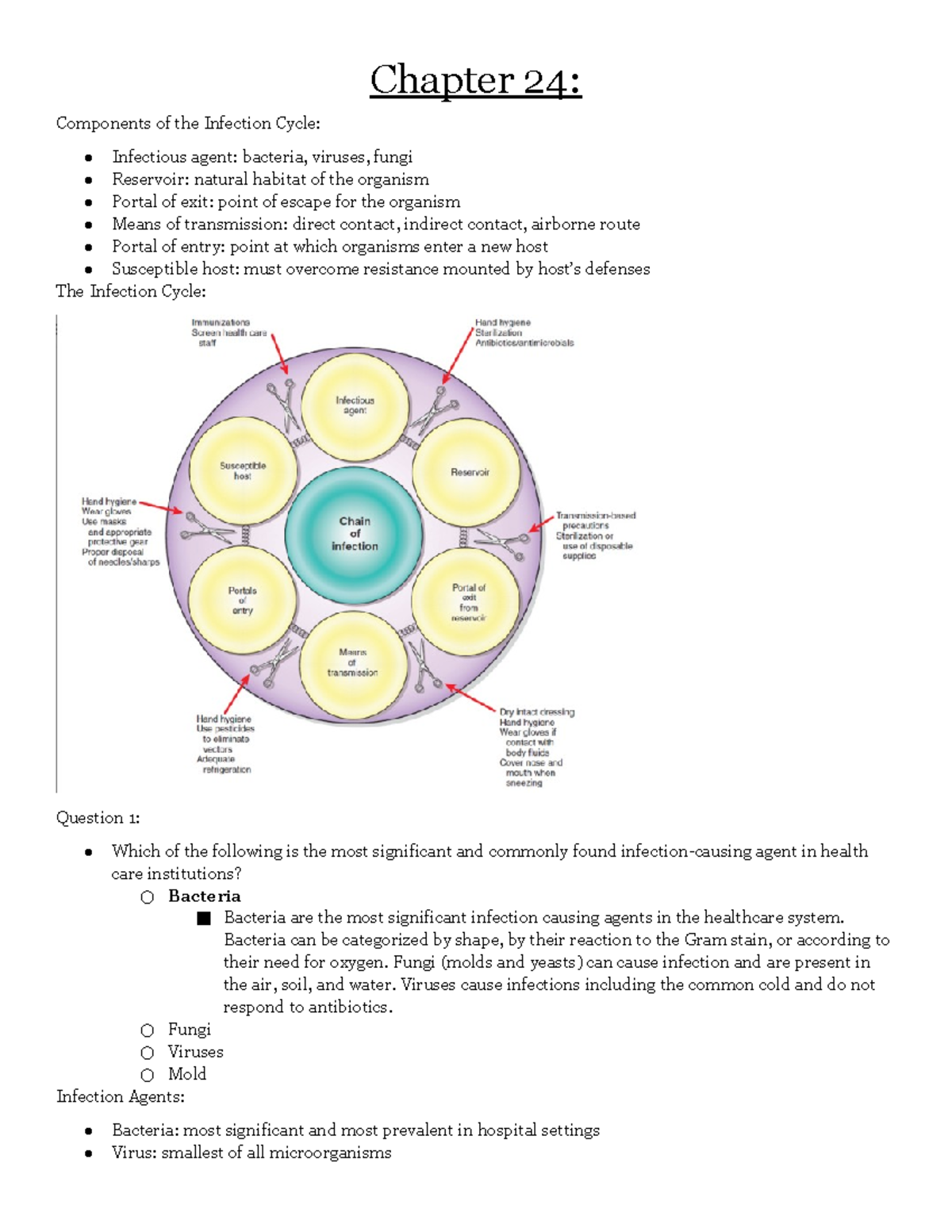 Chapter 24-Nursing Concepts 1 - Chapter 24: Components of the Infection ...