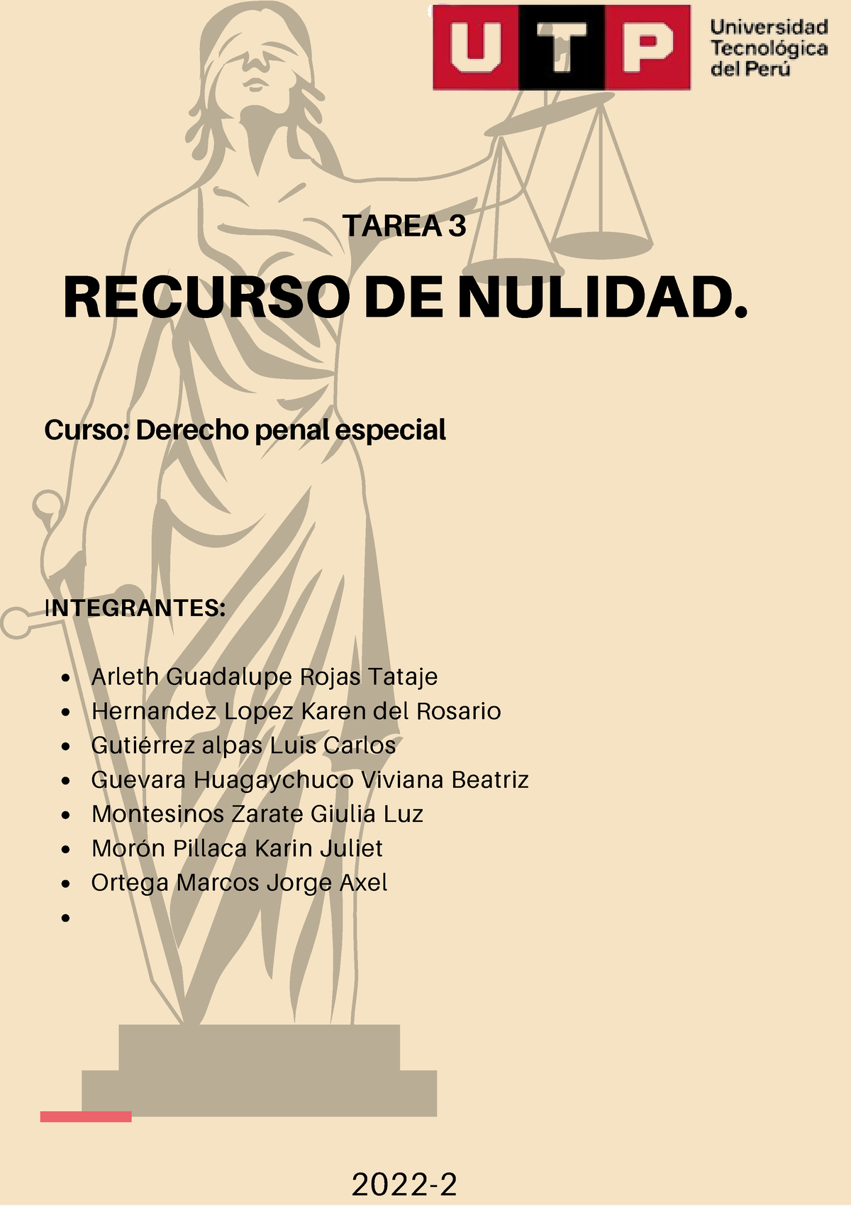 Recurso De Nulidad - RECURSO DE NULIDAD. ####### Curso: Derecho Penal ...