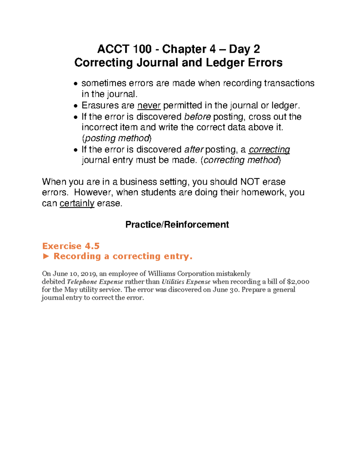 ACCT 100 Chapter 4 Day 2 Errors - ACCT 100 - Chapter 4 – Day 2 ...
