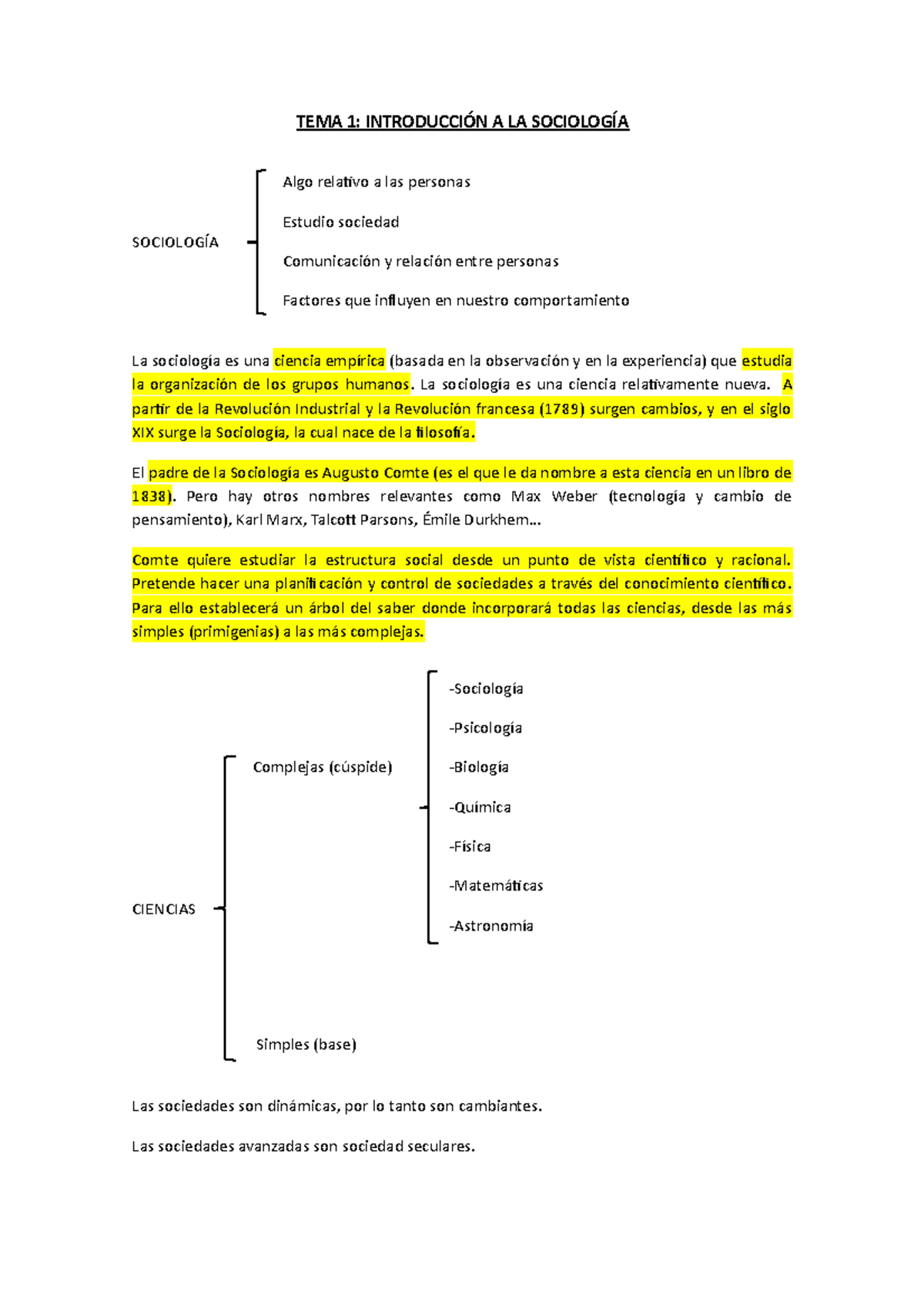 Tema 1 Sociología con power points - TEMA 1: INTRODUCCIÓN A LA ...