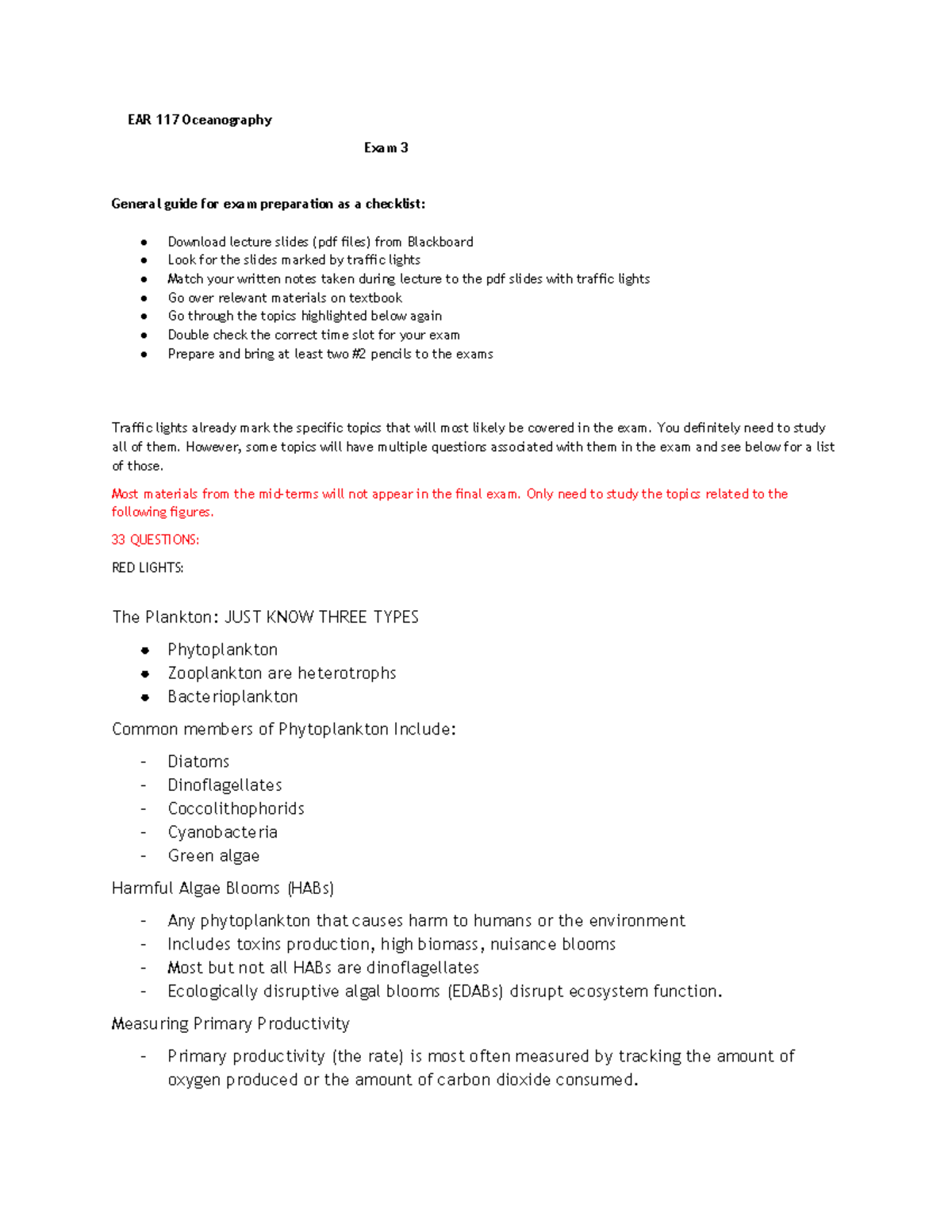 Ear 117 Final Exam Study Guide Studocu
