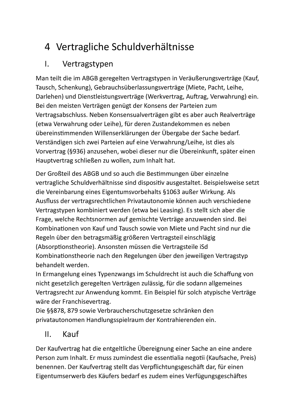 PSK Kapitel 4: Vertragliche Schuldverhältnisse - 4 Vertragliche ...