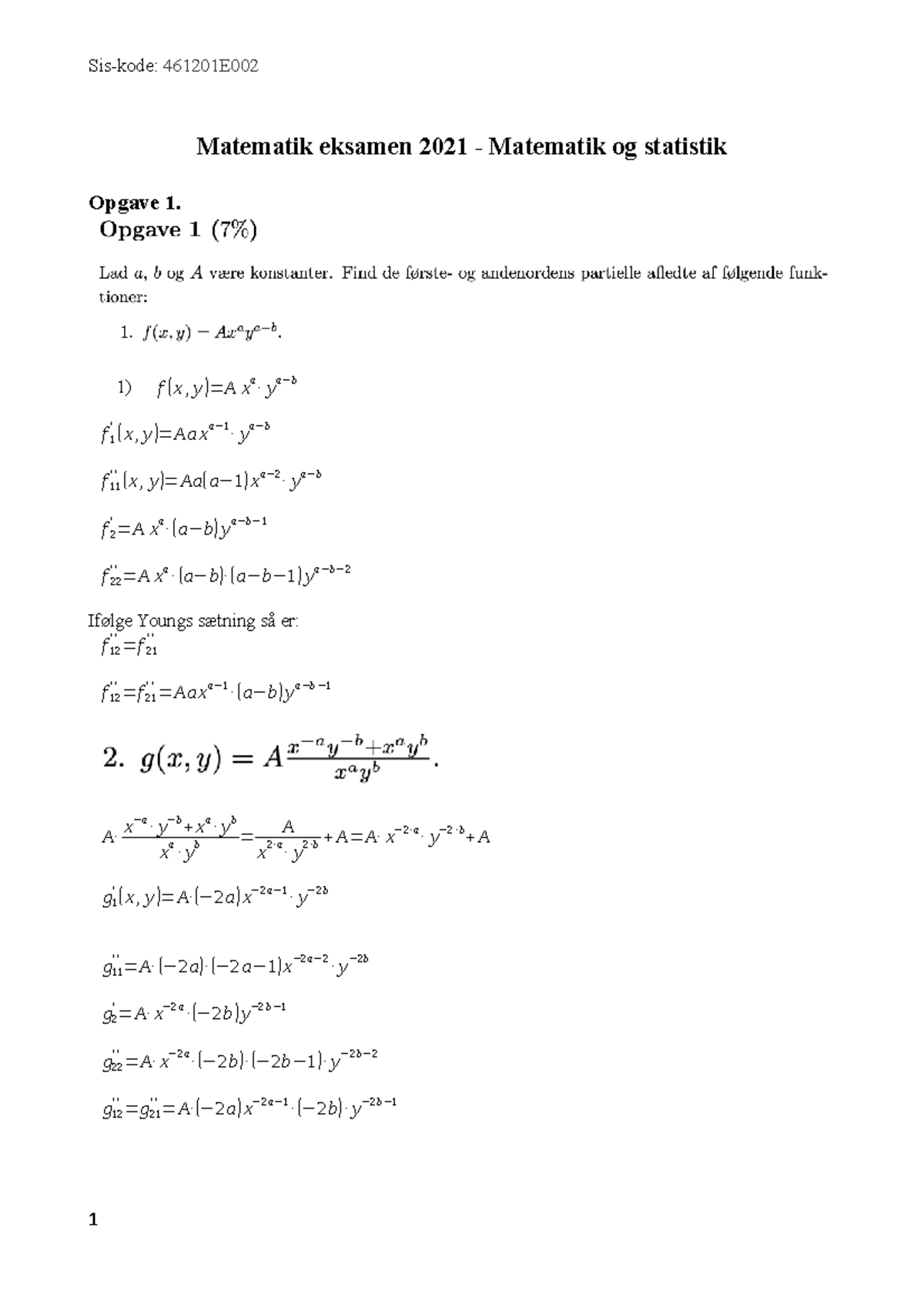 Matematik Eksamen 2021 - Matematik Eksamen 2021 - Matematik Og ...