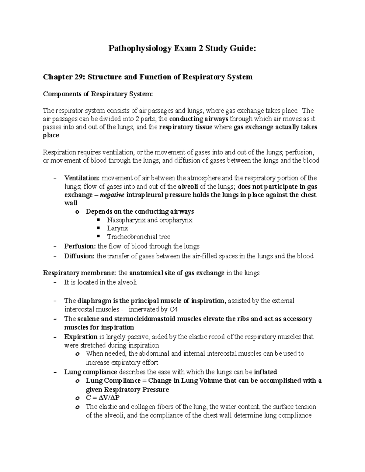 Quizlet Pathophysiology Exam 2