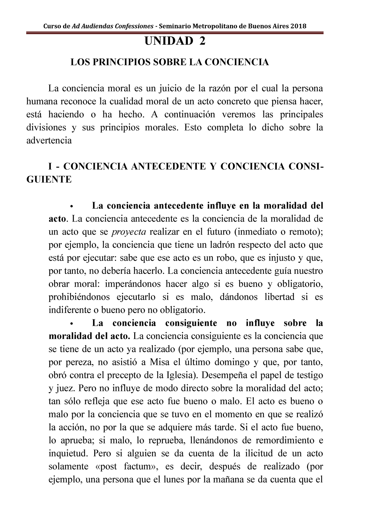 Unidad 2 Principios Sobre LA Conciencia - UNIDAD 2 LOS PRINCIPIOS SOBRE ...
