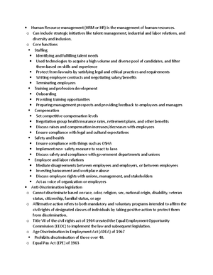 Chapter 15, MGMT 3810 - Human Resources Management, Quizzes Human  Resource Management