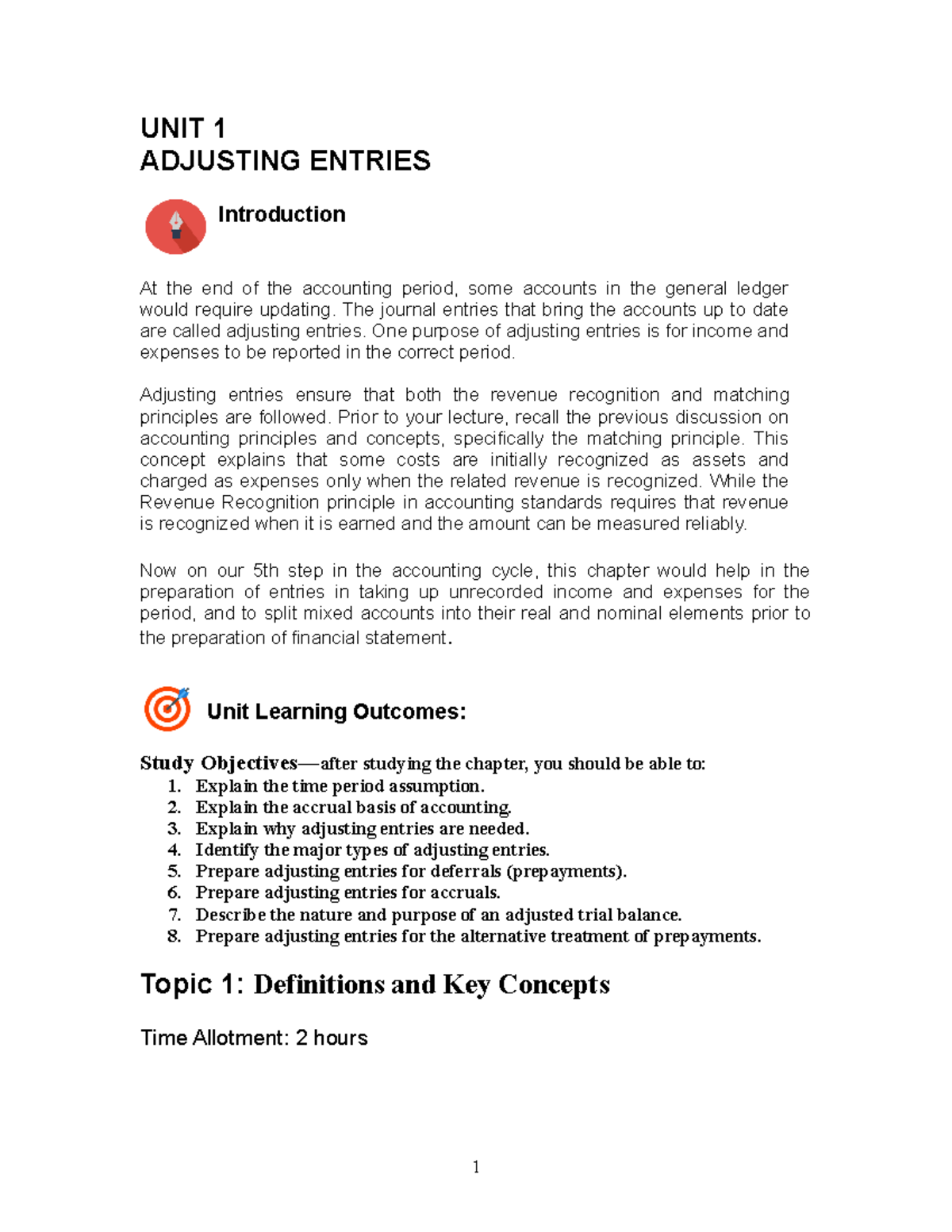 Far Module Chapter 8 Adjusting Entries Ensure That Both The Revenue