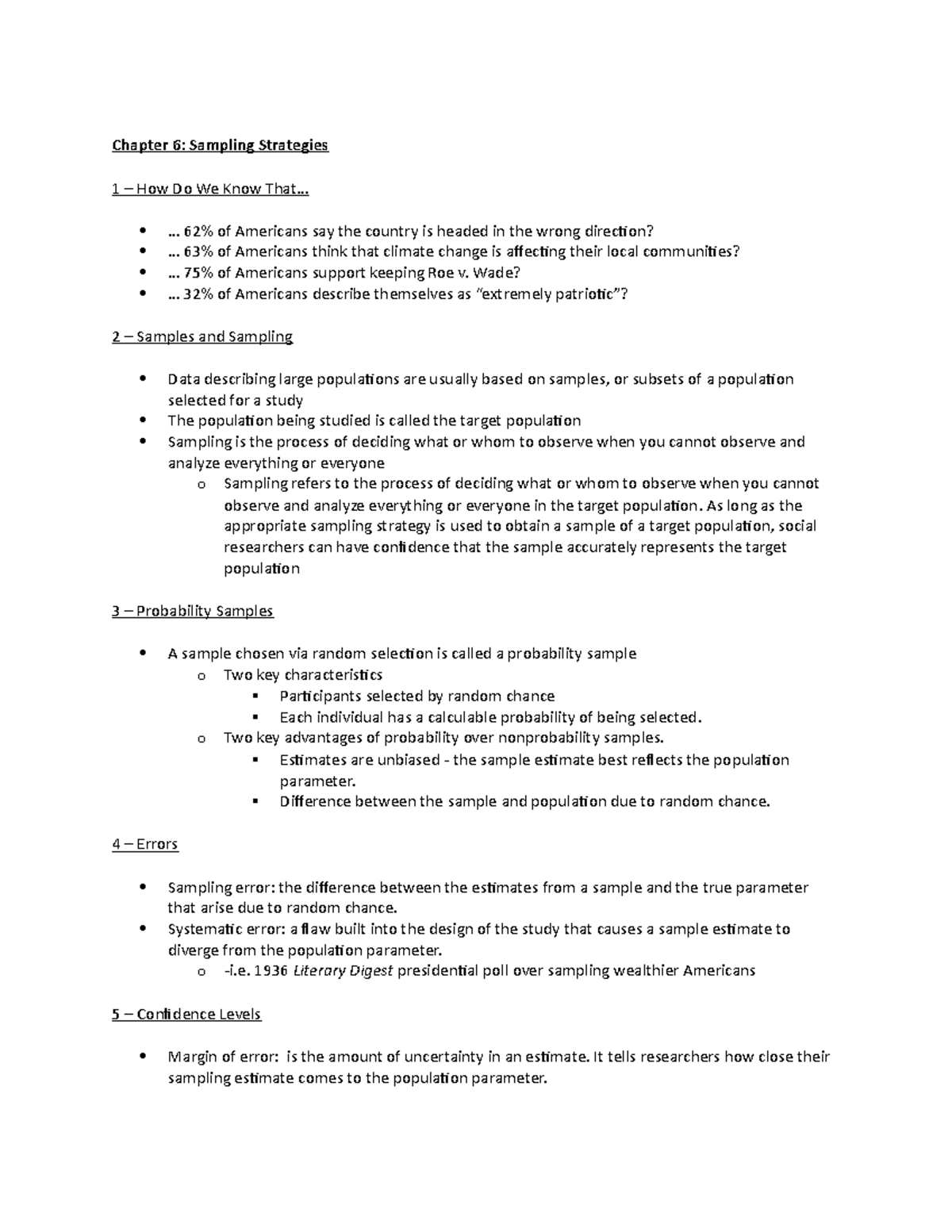 Chapter 6 - B. Barton - Chapter 6: Sampling Strategies 1 – How Do We ...