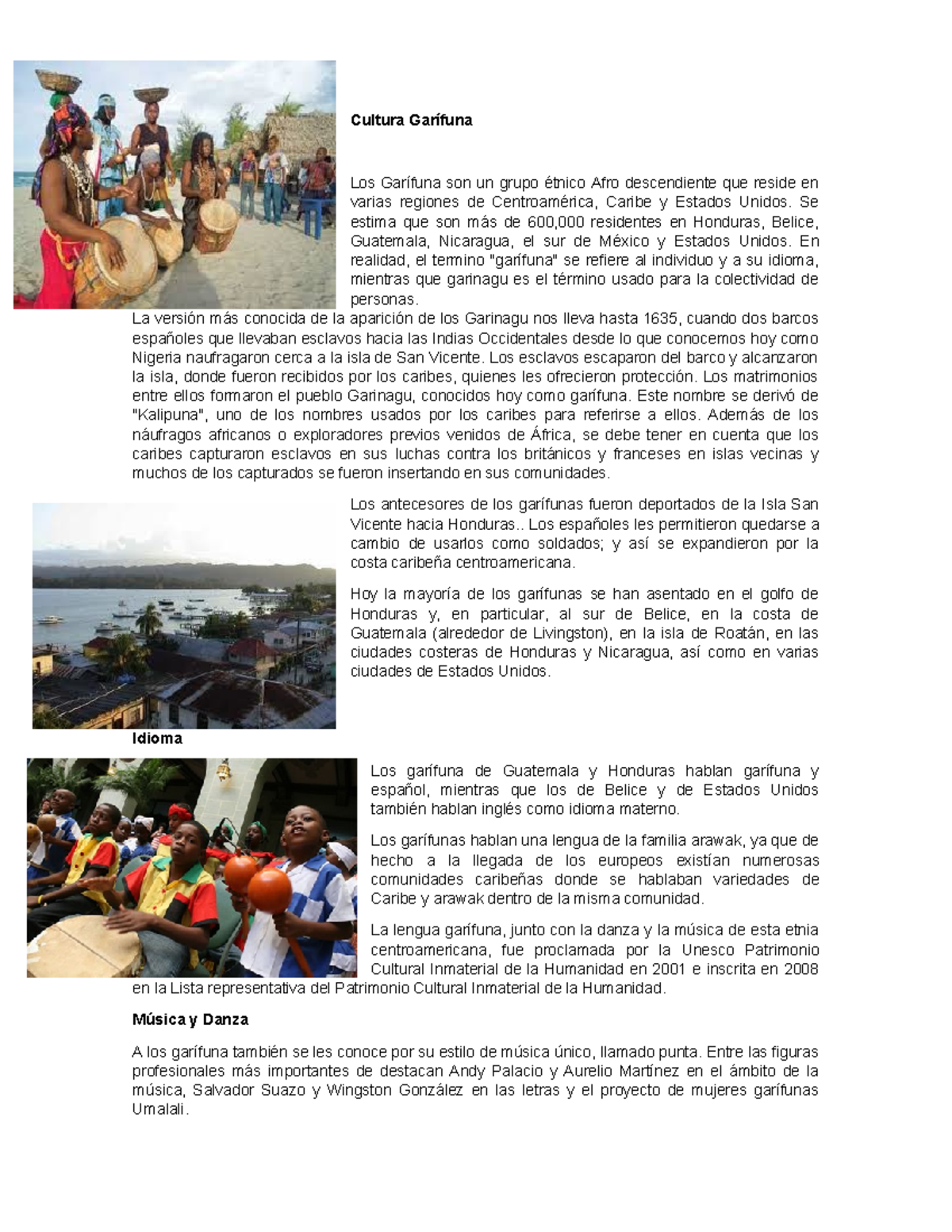391807773-Cultura-Garifuna - Cultura Garífuna Los Garífuna son un grupo ...