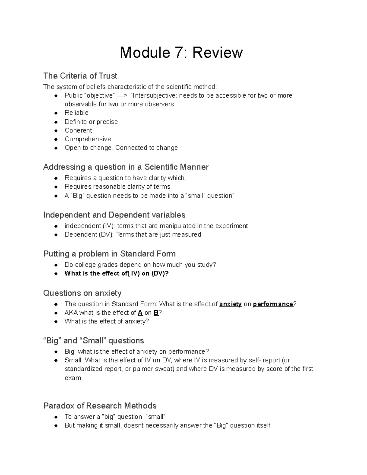 Module 7 Review - Lecture 7 Notes Intro To Methods - Module 7: Review ...