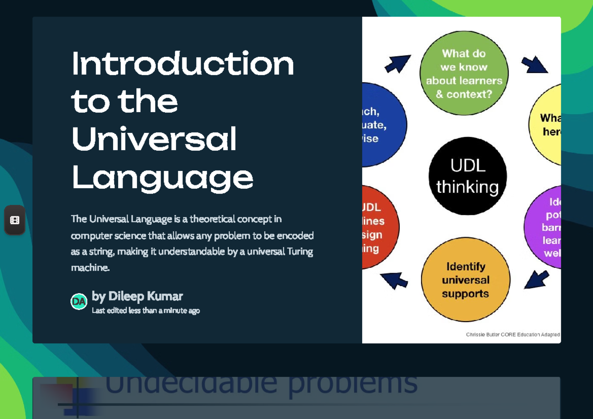 Universal language - by Dileep Kumar Last edited less than a minute ago ...