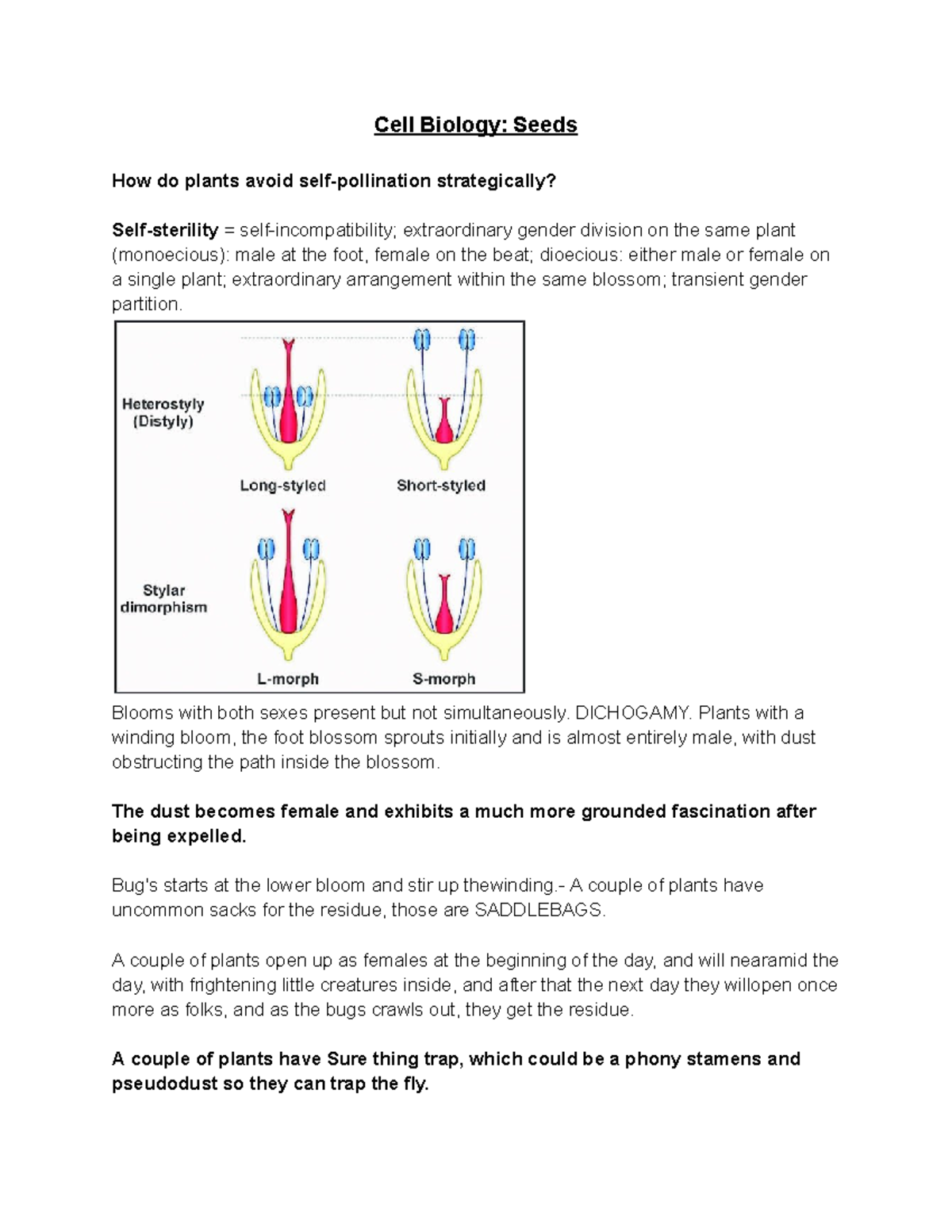 Cell Biology Seeds Cell Biology Seeds How do plants avoid self