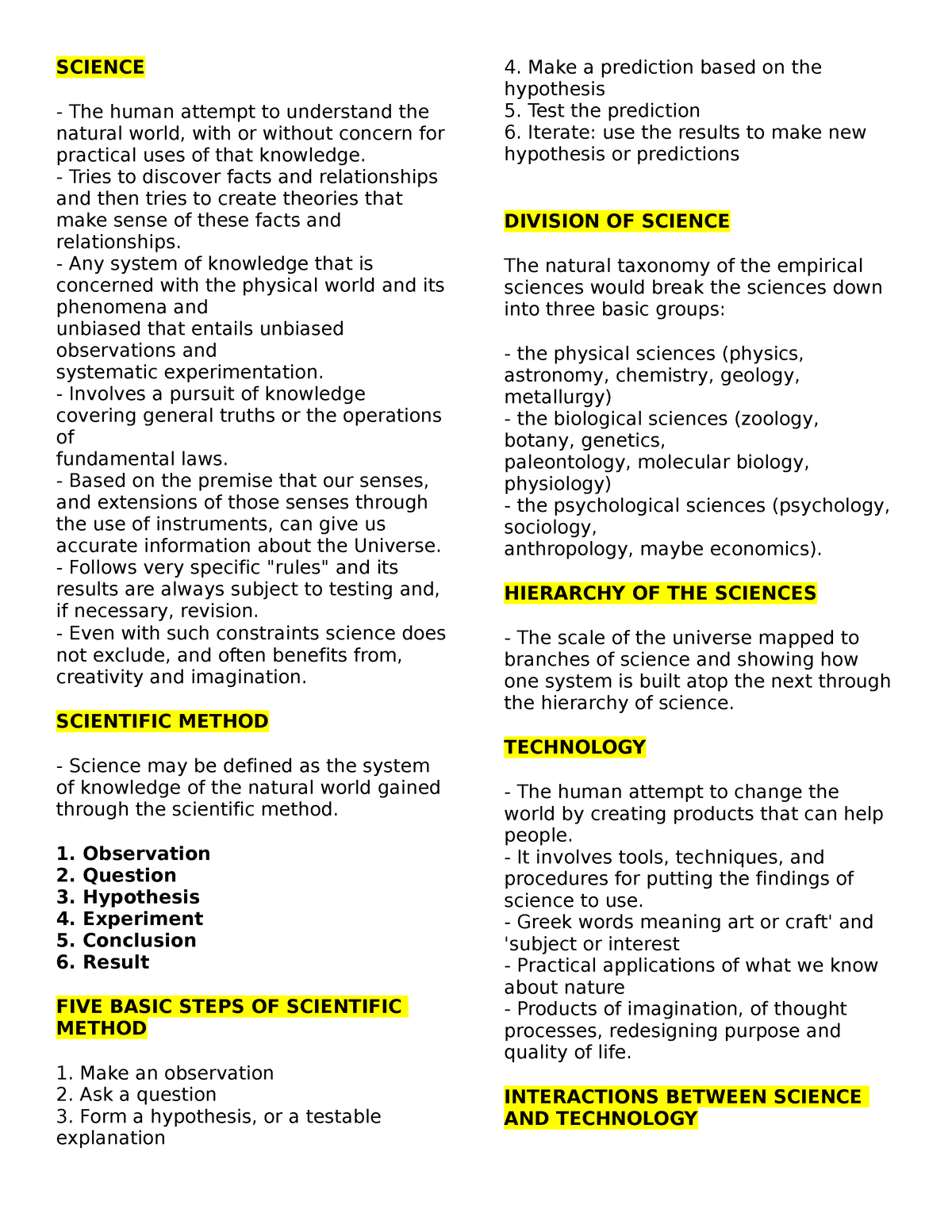 GE 1 - STS - Science, Technology, and Society - SCIENCE The human ...